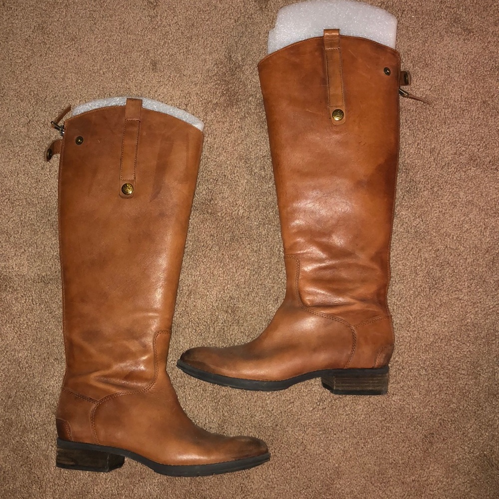 Sam Edelman leather tall brown boots
